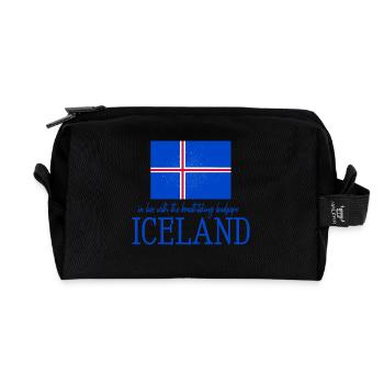 Drapeau islandais - Trousse de toilette en tissu recyclé - noir - Devant