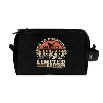 Jahrgang 1976 Vintage Retro Geburtstag Geschenk - Recycelte Kulturtasche - Schwarz - Vorne