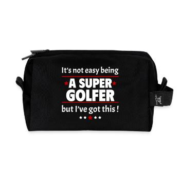 Pas facile d’être un super golfeur ! - Trousse de toilette en tissu recyclé - noir - Devant
