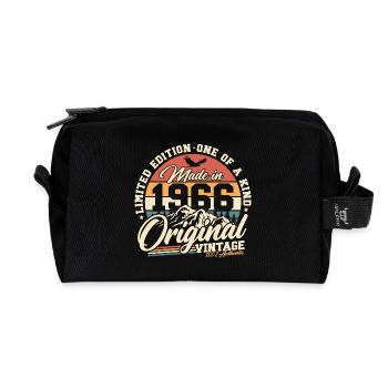 1966 Vintage Vintage Rétro Cadeau d’anniversaire - Trousse de toilette en tissu recyclé - noir - Devant