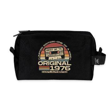 Jahrgang 1976 Vintage Retro Geburtstag Geschenk - Recycelte Kulturtasche - Schwarz - Vorne