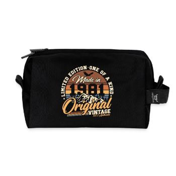 1981 Vintage Vintage Rétro Cadeau d’anniversaire - Trousse de toilette en tissu recyclé - noir - Devant