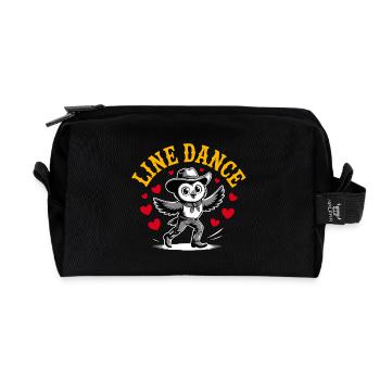 Line Dance Eule lustige Eule mit Stetson und Boots - Recycelte Kulturtasche - Schwarz - Vorne