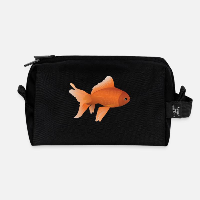 Goldfisch - Recycelte Kulturtasche - Schwarz