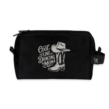 Line Dance Mom Linedance Mama Geschenk - Recycelte Kulturtasche - Schwarz - Vorne