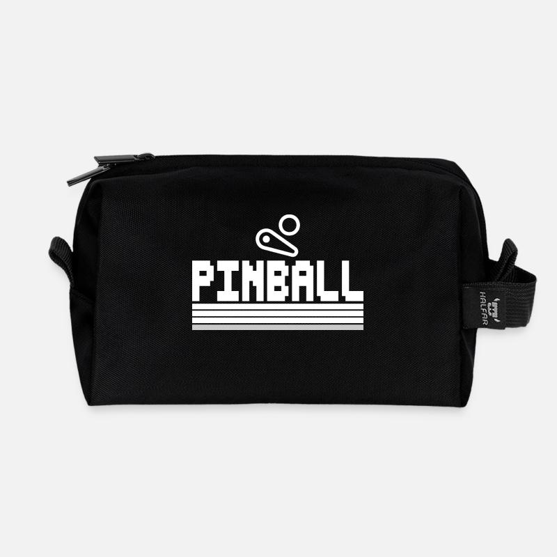 Pinball Pixel Flipperautomat weiß Flipperspieler - Recycelte Kulturtasche - Schwarz