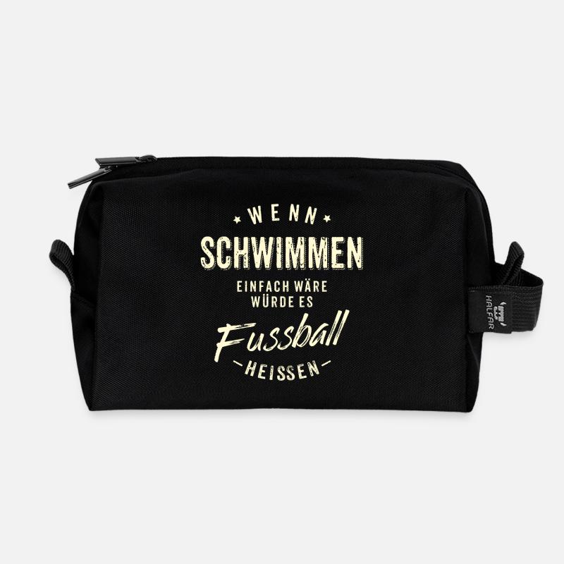 Wenn Schwimmen einfach wäre würde es Fussball - Recycelte Kulturtasche - Schwarz