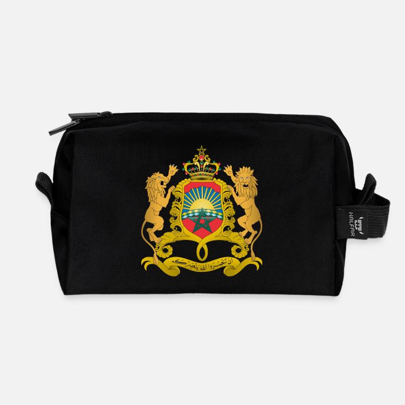 Marokko Wappen - Recycelte Kulturtasche - Schwarz