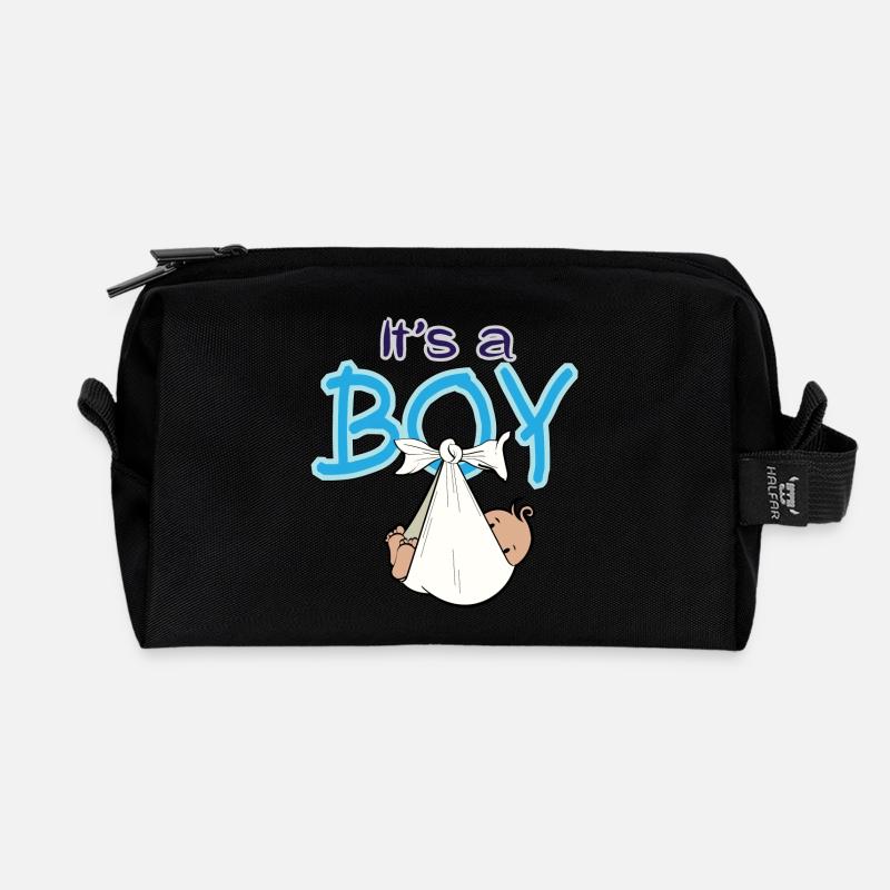 Babyparty Es ist ein Junge - Recycelte Kulturtasche - Schwarz