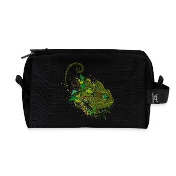 wunderschönes Chamäleon Graffiti - Recycelte Kulturtasche - Schwarz - Vorne