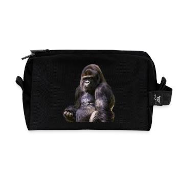 affe schimpanse gorilla pavian orangutan239 - Recycelte Kulturtasche - Schwarz - Vorne