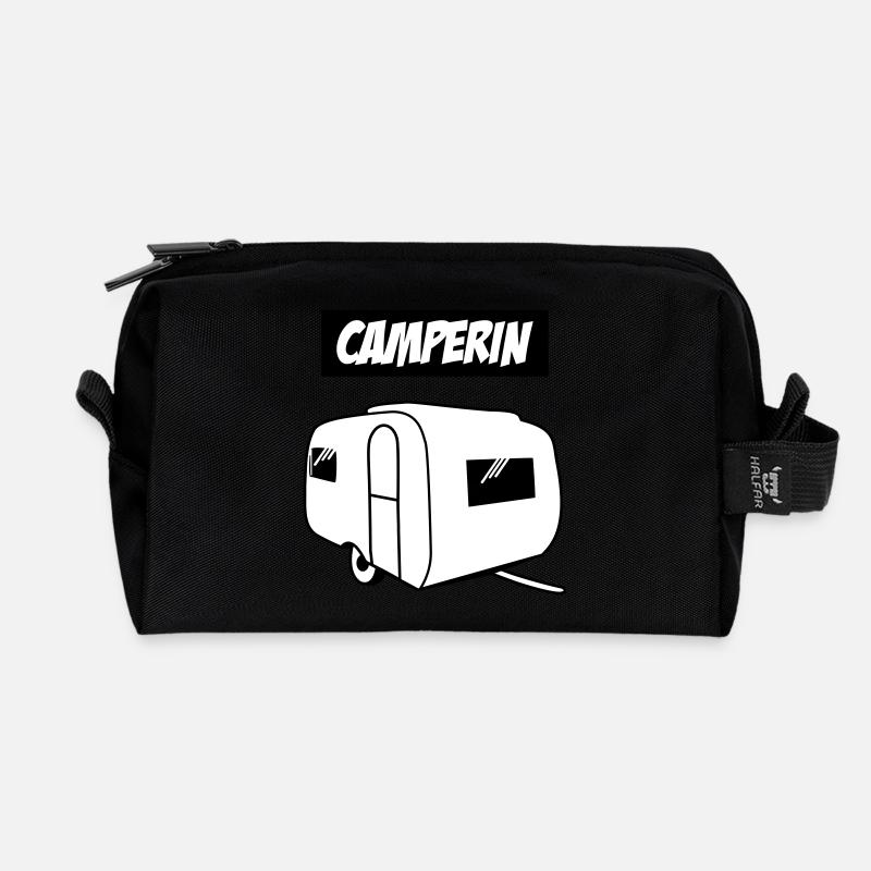 Camperin - Recycelte Kulturtasche - Schwarz