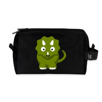 Dinosaurier Comic Triceratops - Recycelte Kulturtasche - Schwarz - Vorne