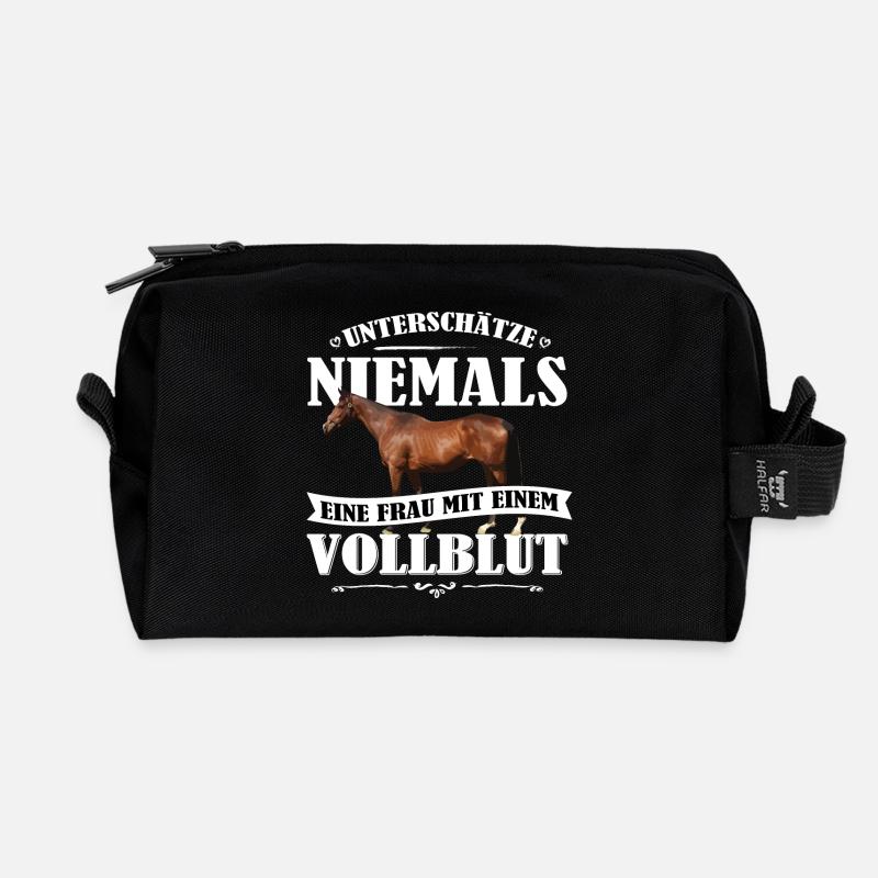Vollblut Pferde Shirt-UNF - Recycelte Kulturtasche - Schwarz