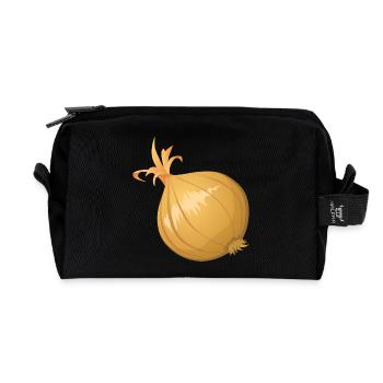 zwiebeln onion halloween gemuese vegetables34 - Recycelte Kulturtasche - Schwarz - Vorne