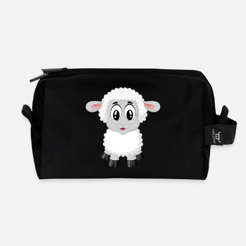 Süßes Schaf! - Recycelte Kulturtasche - Schwarz