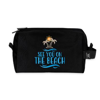 Strand - Recycelte Kulturtasche - Schwarz - Vorne