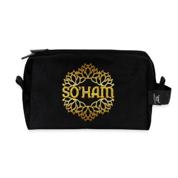 so'ham - Lotusblüte - Recycelte Kulturtasche - Schwarz - Vorne