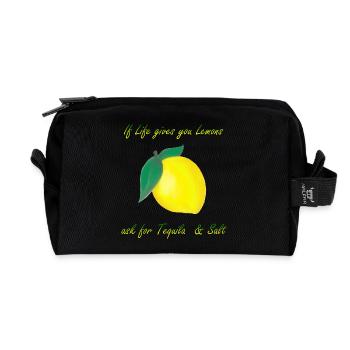 If life gives you lemons, ask for Tequila & Salt - Recycled Toiletry Zip Bag - black - Front