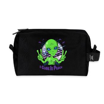 Alien vient en paix - Space Alien UFO - Trousse de toilette en tissu recyclé - noir - Devant