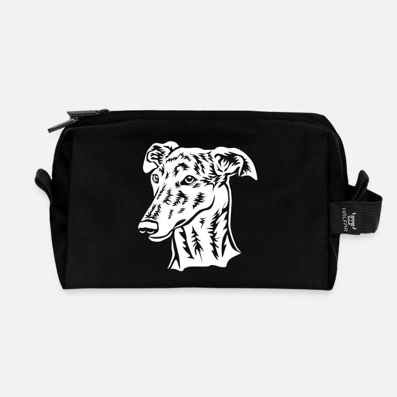 Galgo Kopf "Black Edition" - Recycelte Kulturtasche - Schwarz