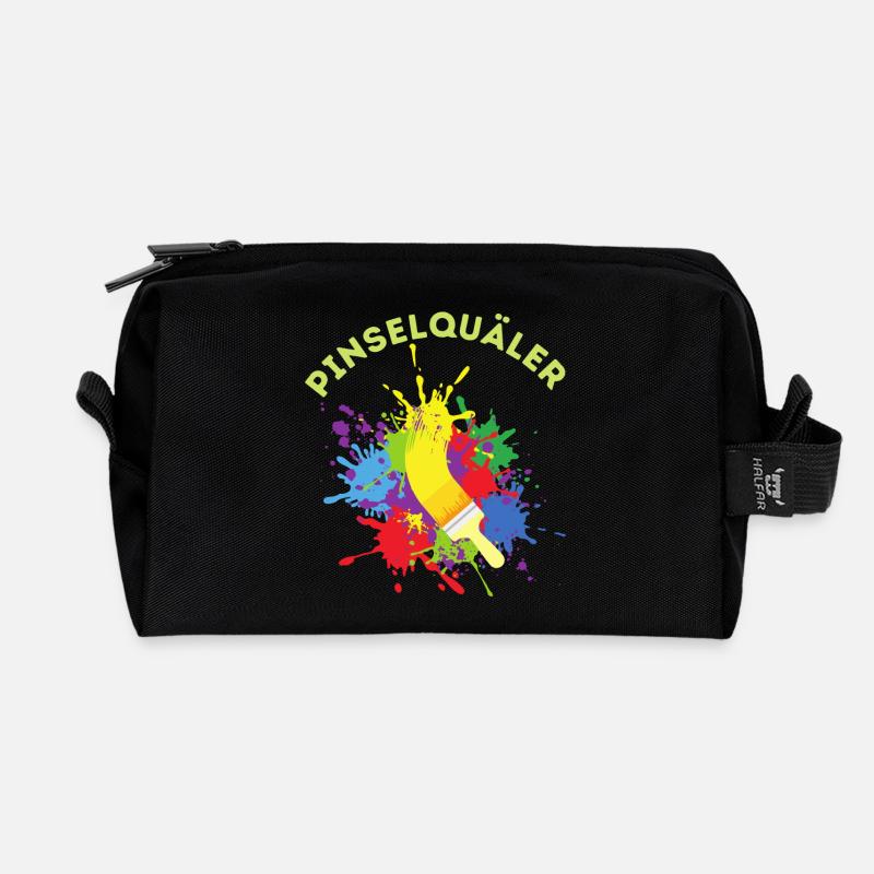 Pinselquäler Maler Handwerker Lackierer Pinsel - Recycelte Kulturtasche - Schwarz