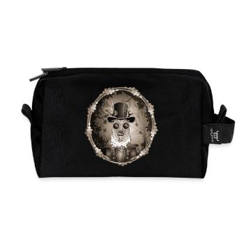 Portrait de cerf Steampunk au look sépia antique - Trousse de toilette en tissu recyclé - noir - Devant