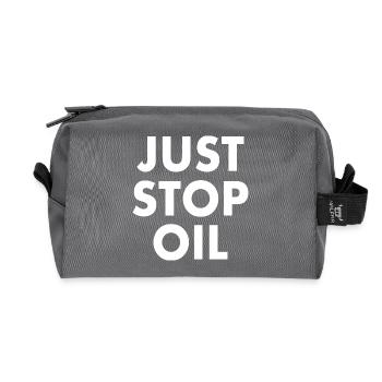 Just stop oil - Recycelte Kulturtasche - Anthrazit - Vorne