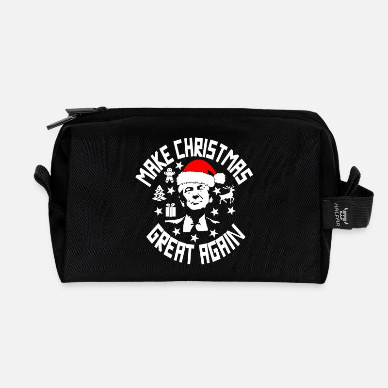 CHRISTMAS - Recycled Toiletry Zip Bag - black