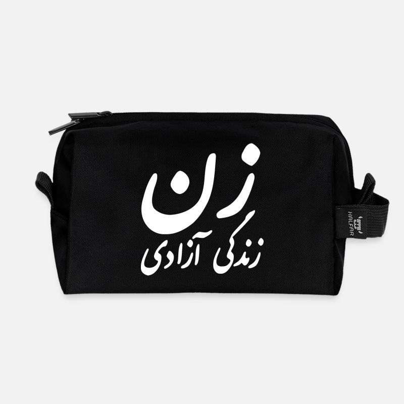 Women life freedom - Recycelte Kulturtasche - Schwarz