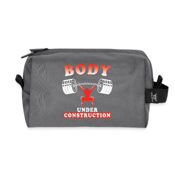 Body Under Construction - Text für Aufbauhersteller - Recycelte Kulturtasche - Anthrazit - Vorne