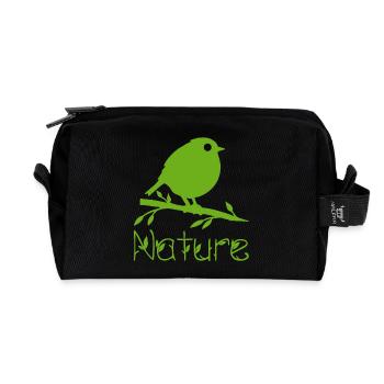 Nature is waking up - Recycled Toiletry Zip Bag - black - Front