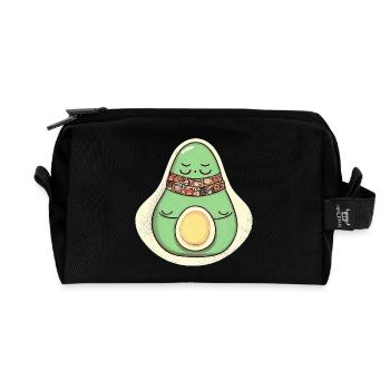 Meditating Avocado Hippie Relaxation - Recycled Toiletry Zip Bag - black - Front