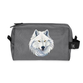 Weißer Wolf - Recycelte Kulturtasche - Anthrazit - Vorne
