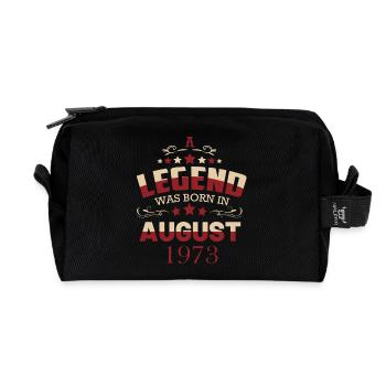 A legend was born in August 1973 - Recycled Toiletry Zip Bag - black - Front