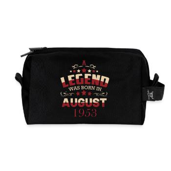 Une légende est née en août 1953 - Trousse de toilette en tissu recyclé - noir - Devant