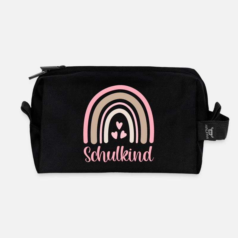 Schulkind Regenbogen Schulanfang Einschulung 2026 - Recycelte Kulturtasche - Schwarz