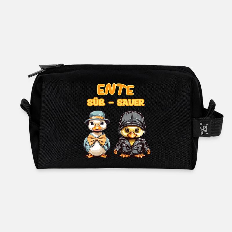 Ente Süß - Sauer - Recycelte Kulturtasche - Schwarz