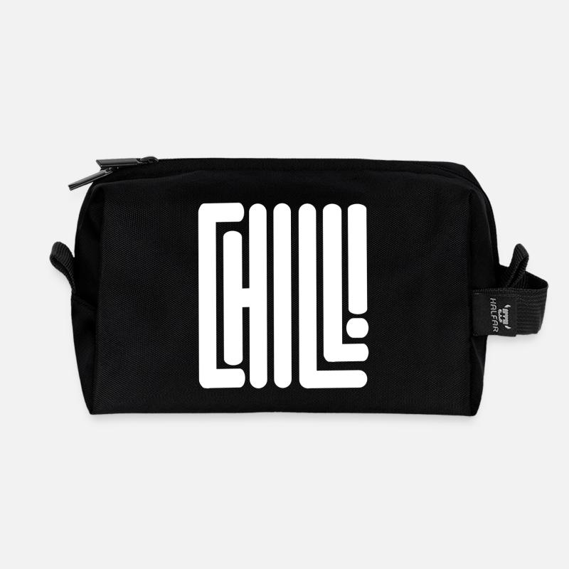 Just chill - Recycelte Kulturtasche - Schwarz