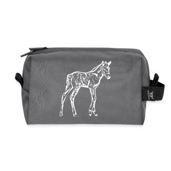 Cheval Blanc, Poulain - Trousse de toilette en tissu recyclé - anthracite - Devant