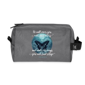Christian Quote Bible Verse Religious - Recycled Toiletry Zip Bag - anthracite - Front