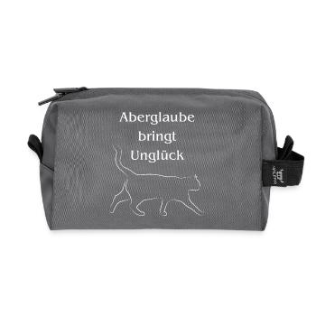 Aberglaube bringt Unglück/Schwarze Katze - Recycelte Kulturtasche - Anthrazit - Vorne