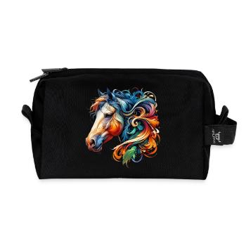 Pferd - Recycelte Kulturtasche - Schwarz - Vorne
