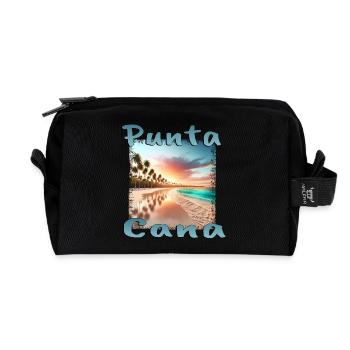 Punta Cana Dream Beach au coucher du soleil - Trousse de toilette en tissu recyclé - noir - Devant