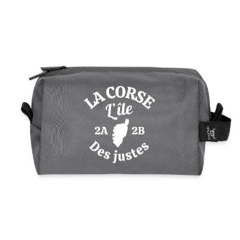 Corsica, island of beauty, I love Corsica - Recycled Toiletry Zip Bag - anthracite - Front