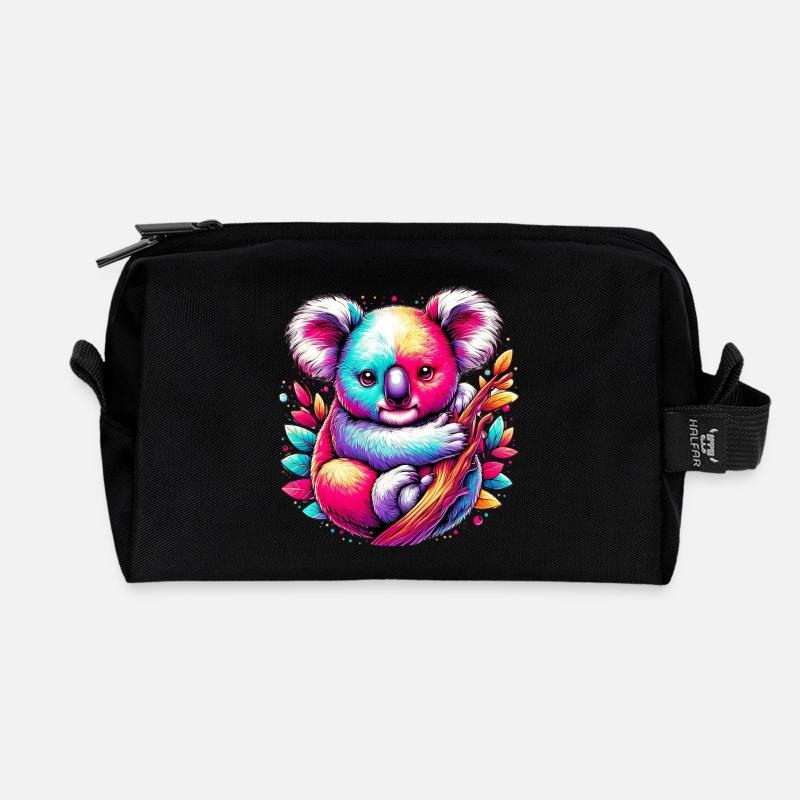Koala - Recycelte Kulturtasche - Schwarz