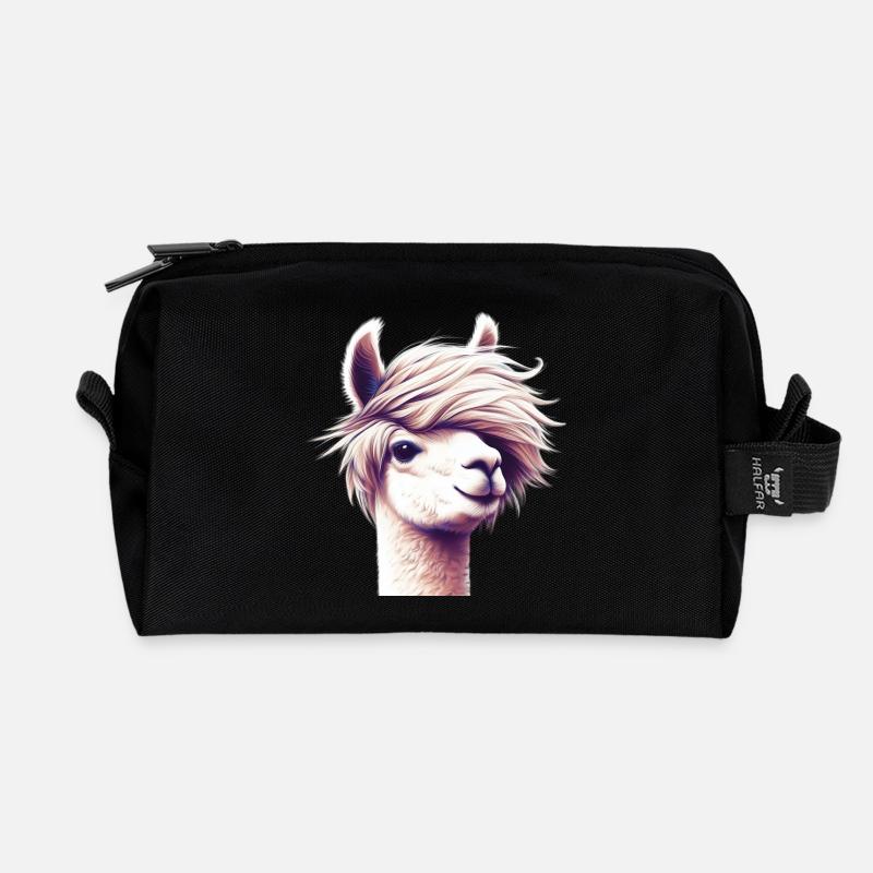 Alpaka - Recycelte Kulturtasche - Schwarz