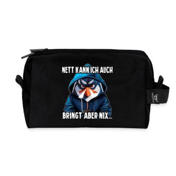 Nett Kann Ich Auch Bringt Aber Nix - Recycelte Kulturtasche - Schwarz - Vorne