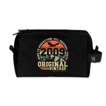 Original 2009 Vintage Birthday Retro Gift - Recycled Toiletry Zip Bag - black - Front