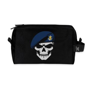 Navy - Recycled Toiletry Zip Bag - black - Front